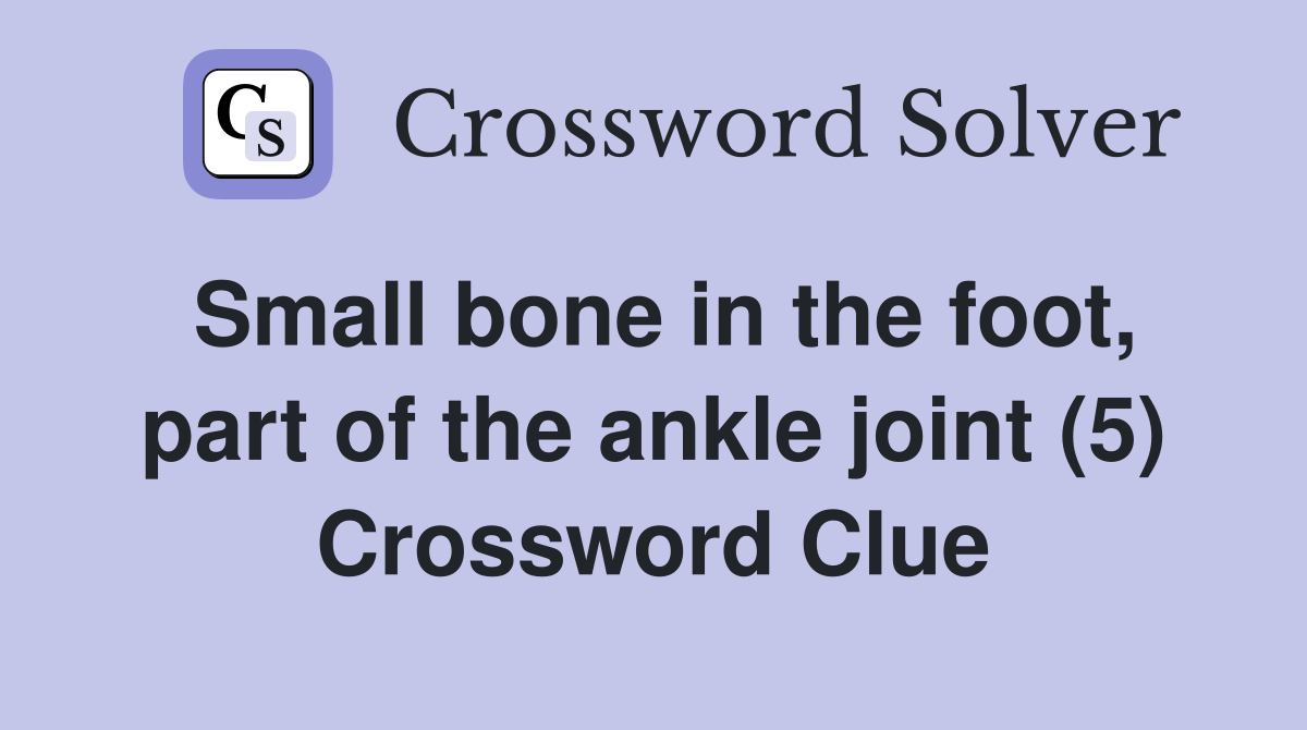 Small bone in the foot, part of the ankle joint (5) Crossword Clue