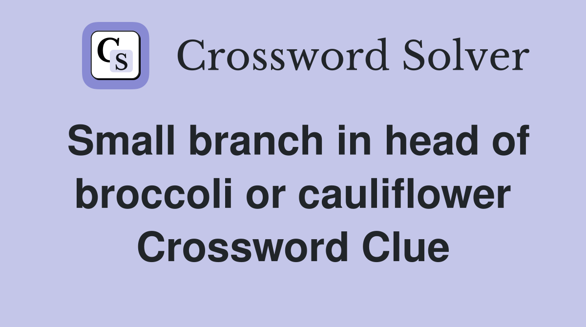 Small branch in head of broccoli or cauliflower Crossword Clue