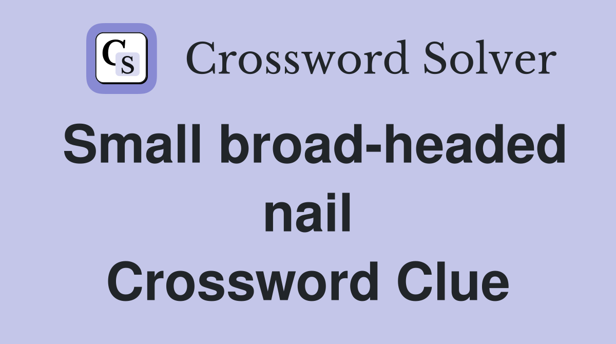 Small broad-headed nail Crossword Clue