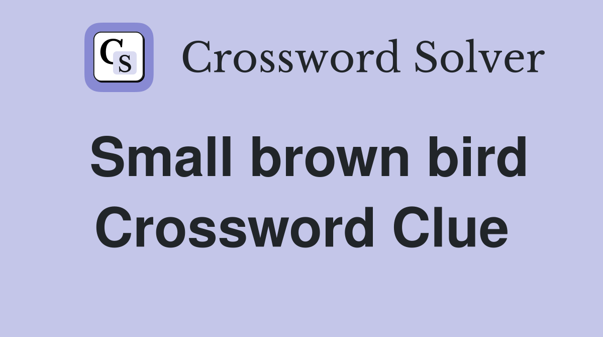 Small brown bird Crossword Clue