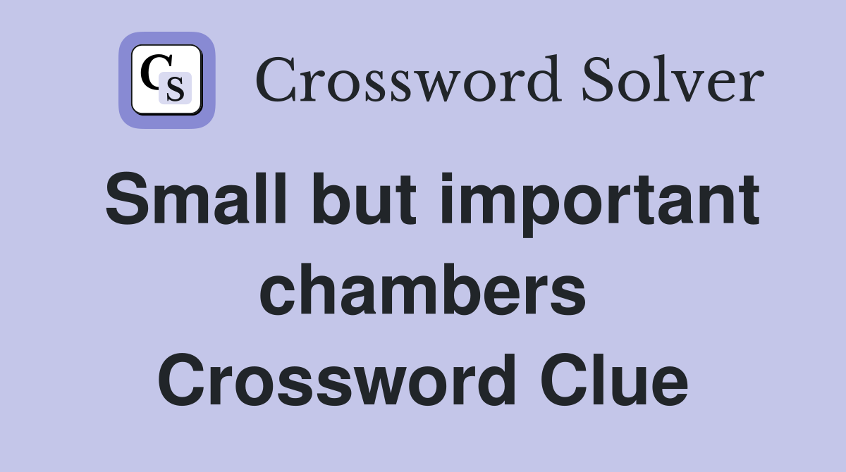 Small but important chambers Crossword Clue