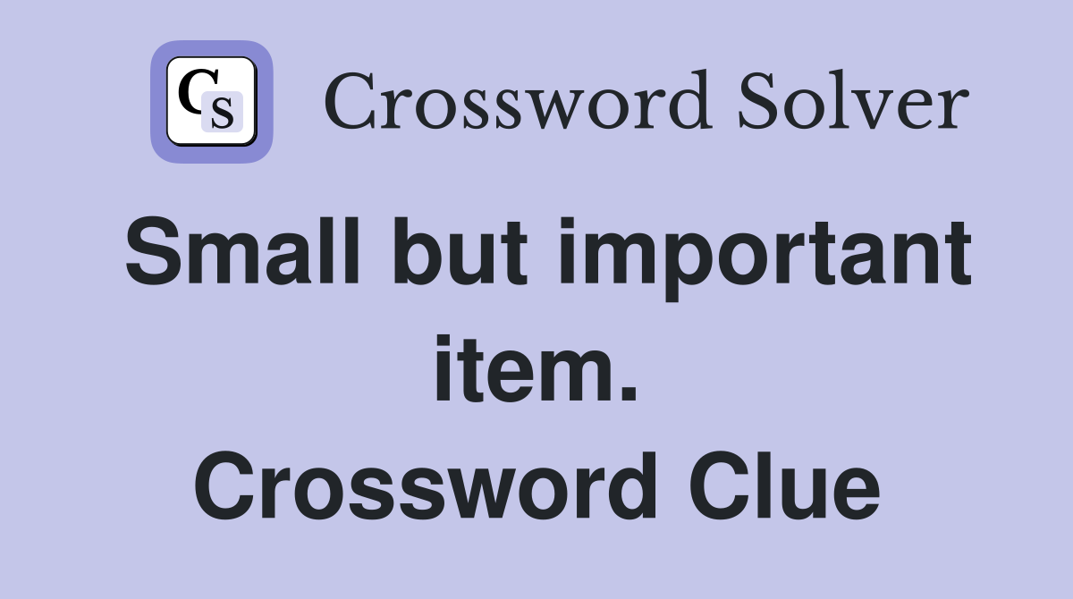 Small but important item. Crossword Clue
