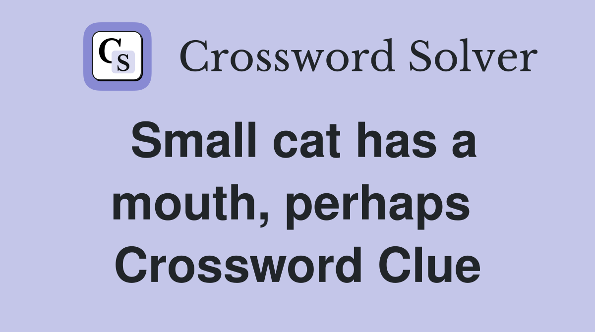 Small cat has a mouth, perhaps  Crossword Clue