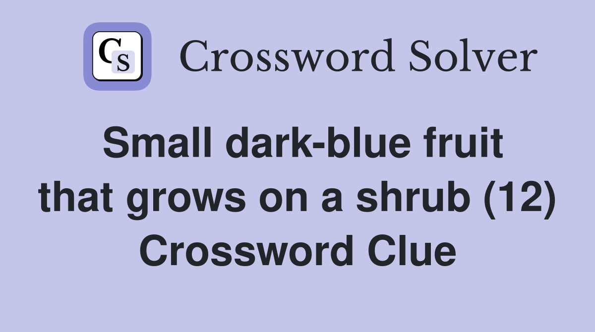 Small dark-blue fruit that grows on a shrub (12) Crossword Clue