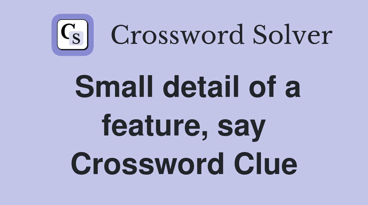 Small detail of a feature, say Crossword Clue