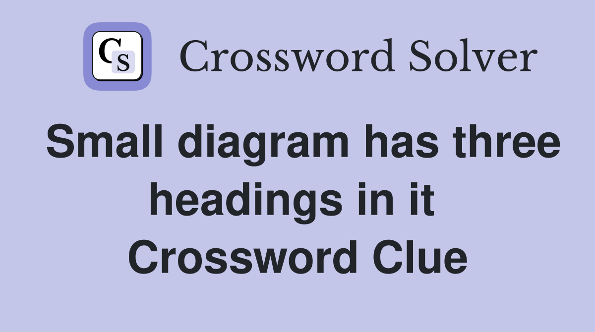 Small diagram has three headings in it  Crossword Clue