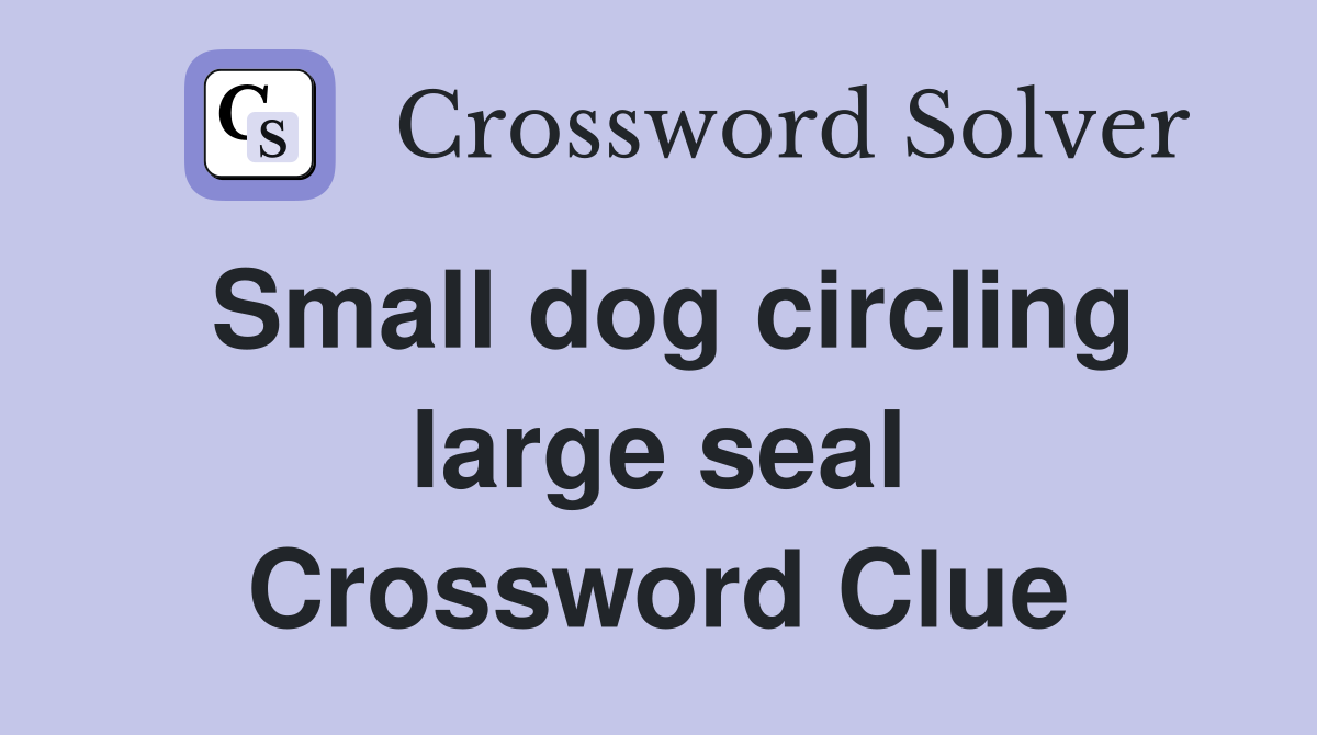 Small dog circling large seal Crossword Clue