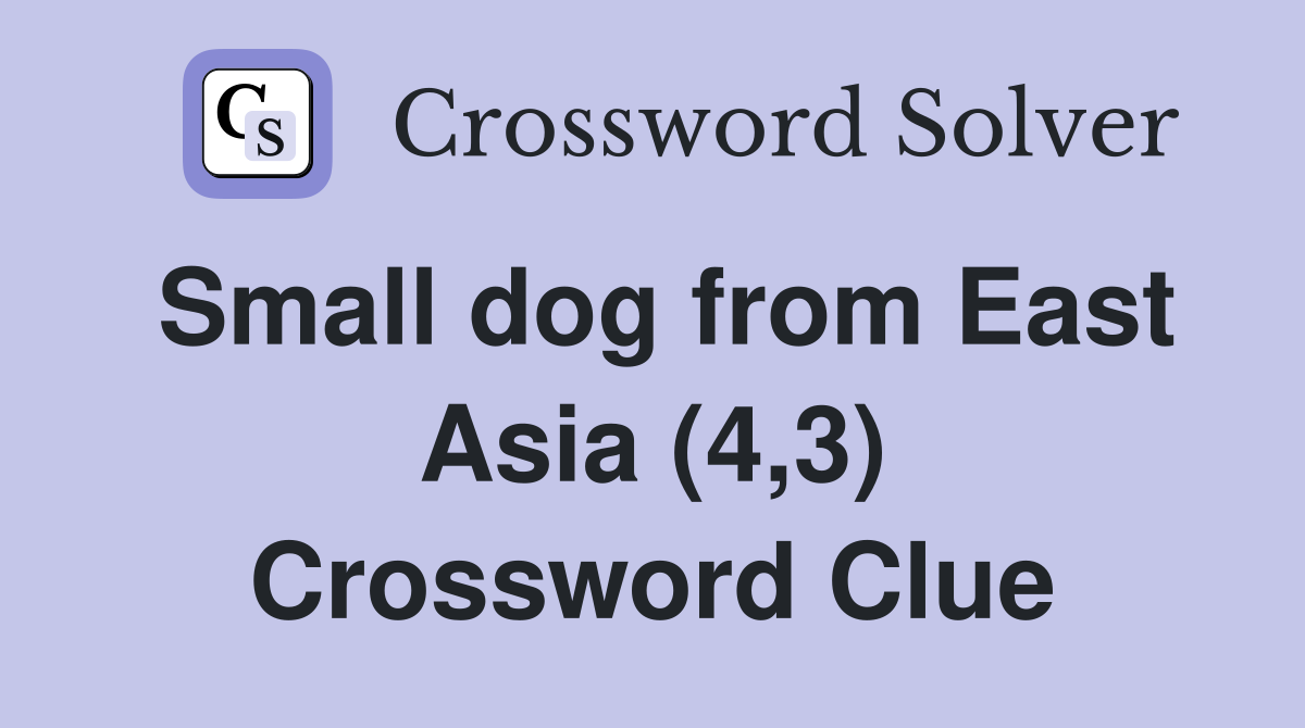 Small dog from East Asia (4,3) Crossword Clue