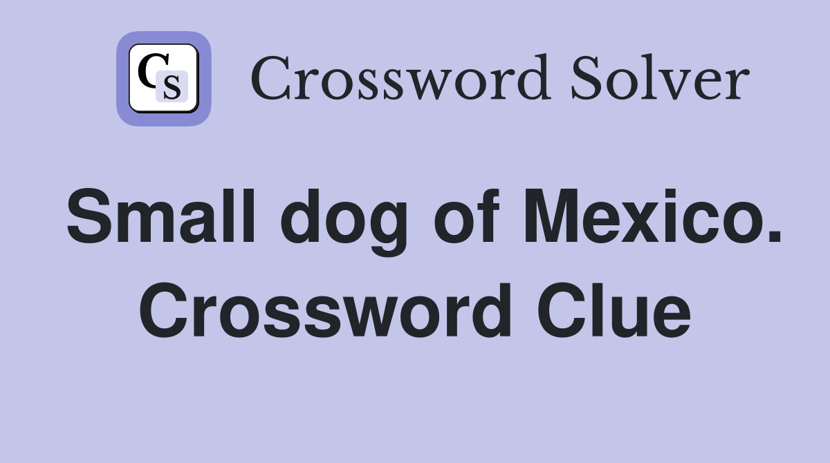 Small dog of Mexico. Crossword Clue