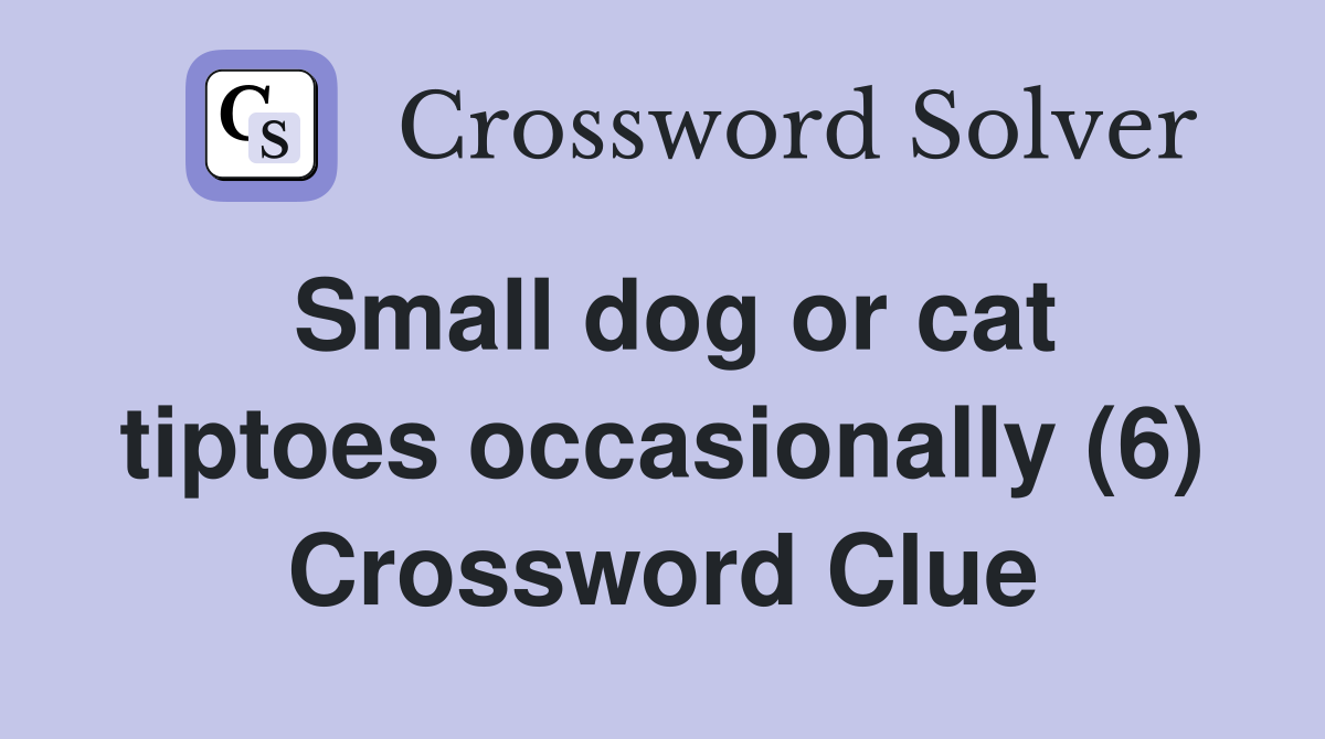 Small dog or cat tiptoes occasionally (6) Crossword Clue