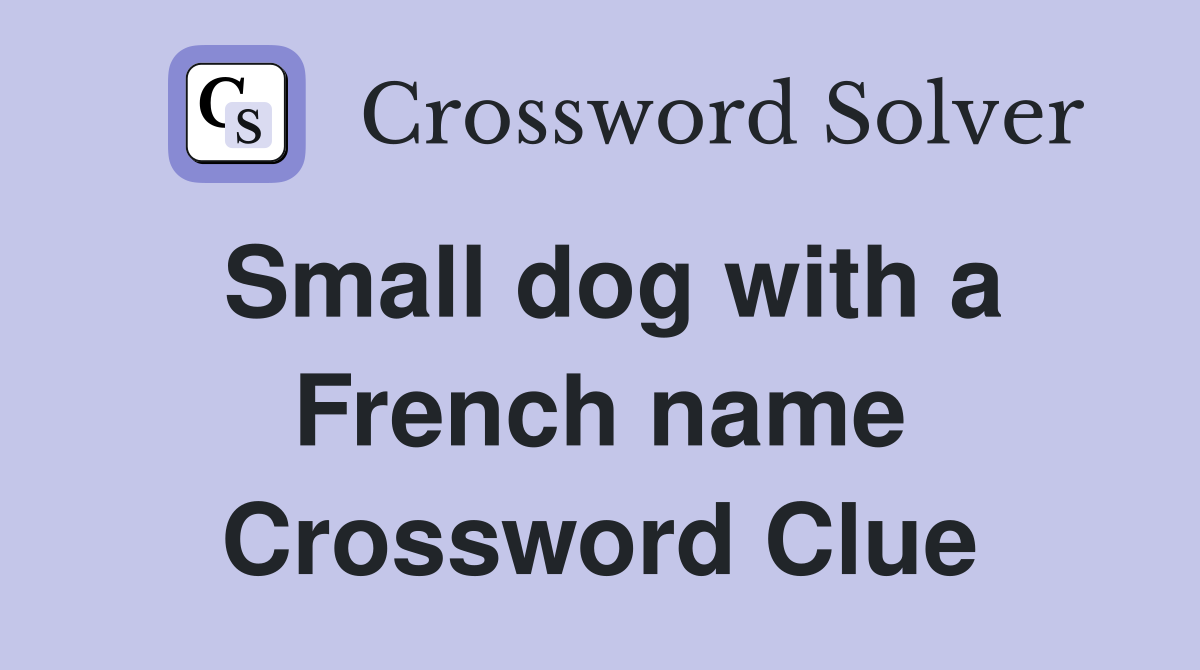 Small dog with a French name Crossword Clue