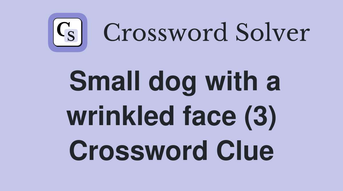 Small dog with a wrinkled face (3) Crossword Clue