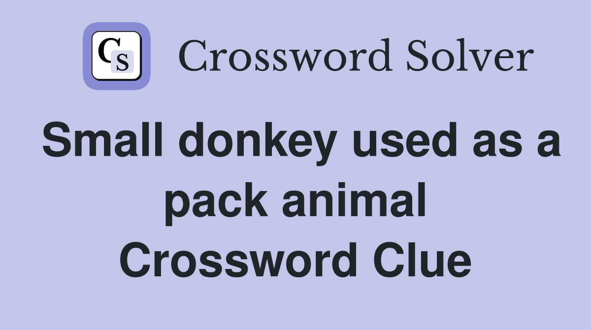 Small donkey used as a pack animal Crossword Clue