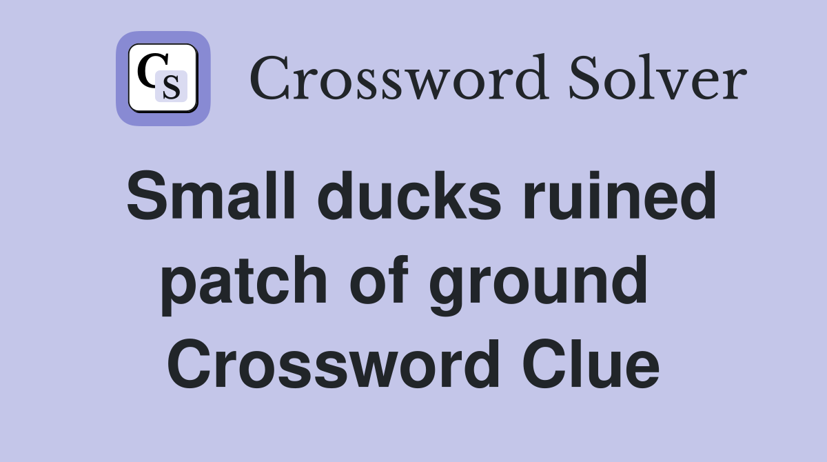 Small ducks ruined patch of ground  Crossword Clue