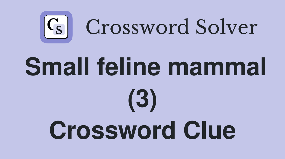 Small feline mammal (3) Crossword Clue