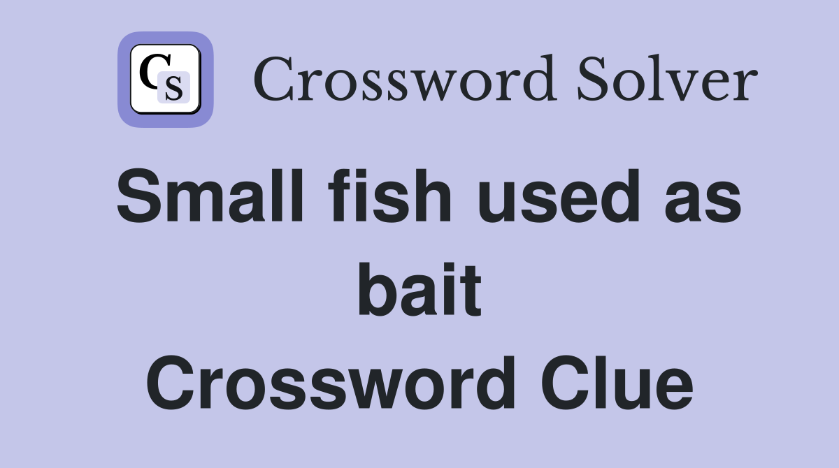 Small fish used as bait Crossword Clue