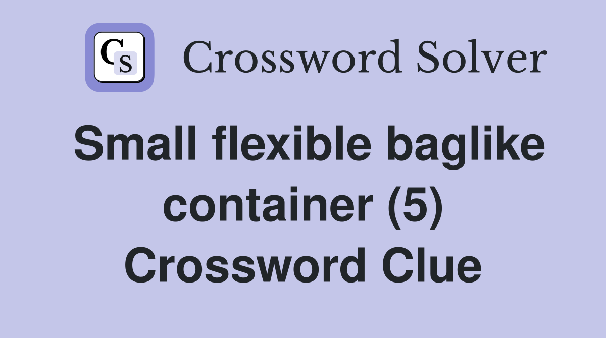 Small flexible baglike container (5) Crossword Clue