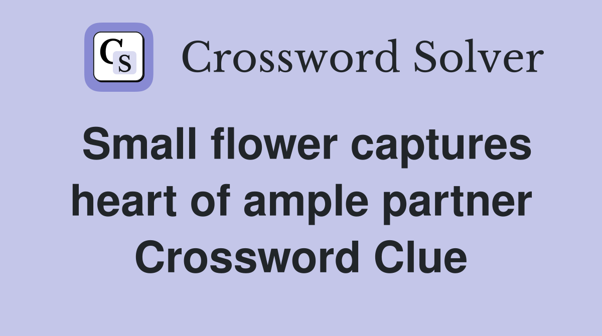 Small flower captures heart of ample partner Crossword Clue