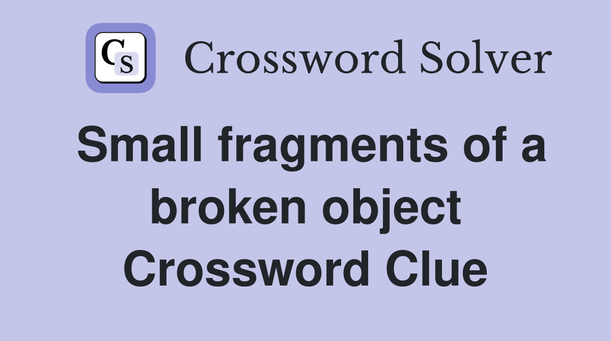 Small fragments of a broken object Crossword Clue