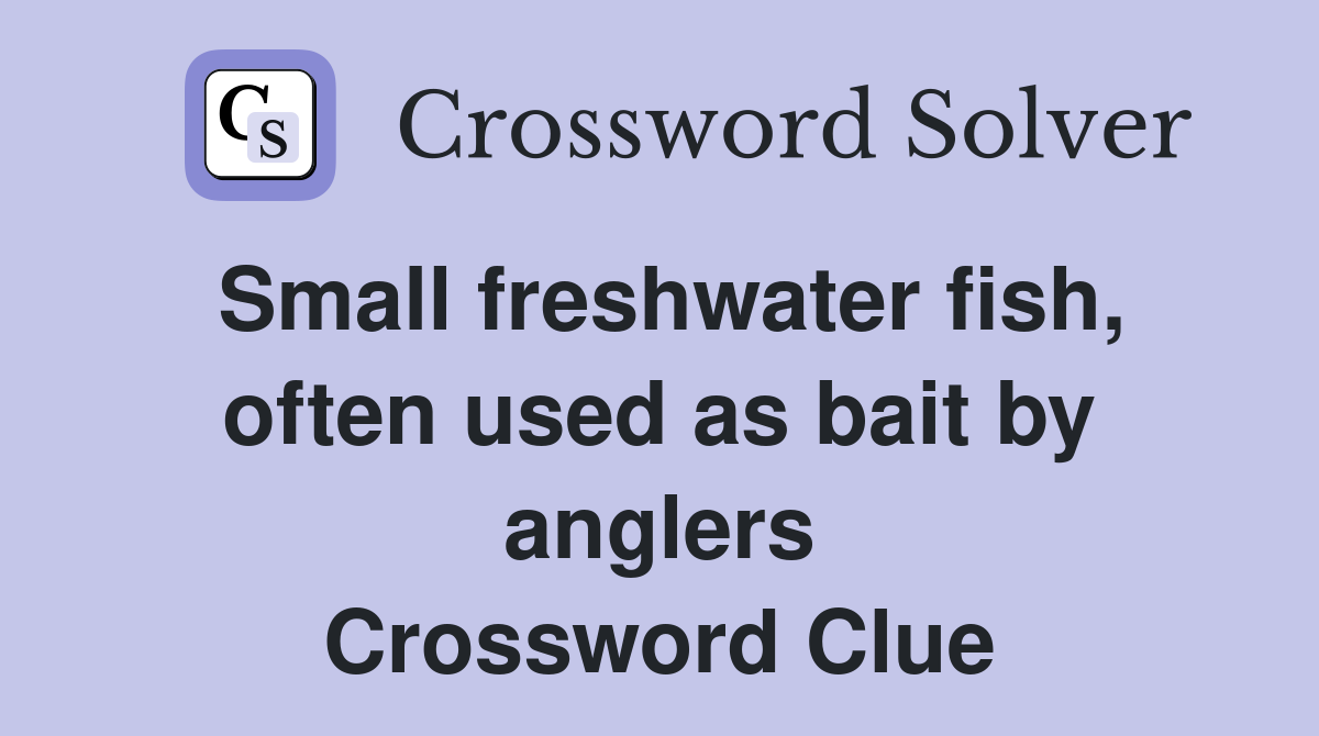Small freshwater fish, often used as bait by anglers Crossword Clue