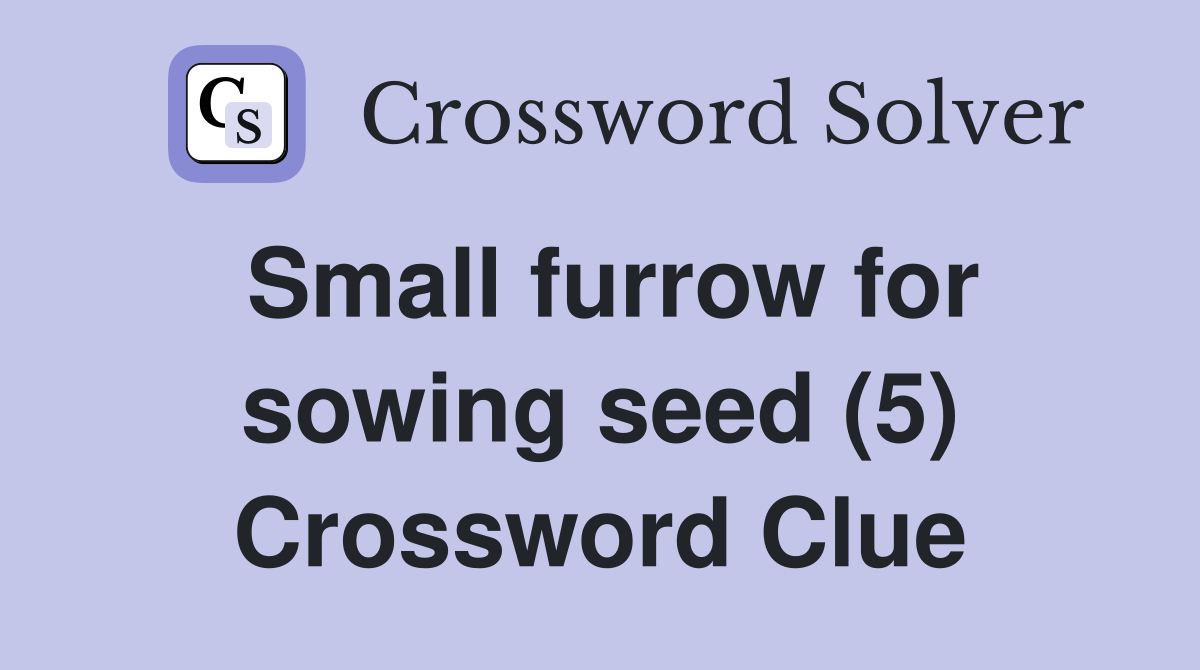 Small furrow for sowing seed (5) Crossword Clue