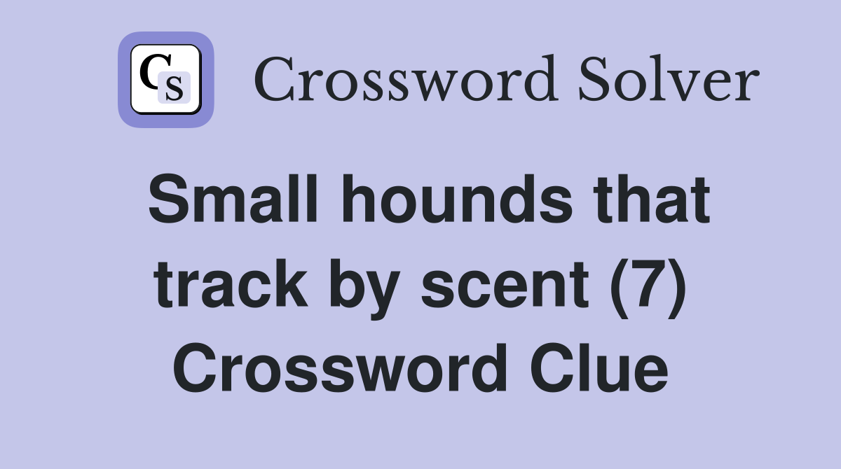 Small Hounds That Track By Scent (7) - Crossword Clue Answers 