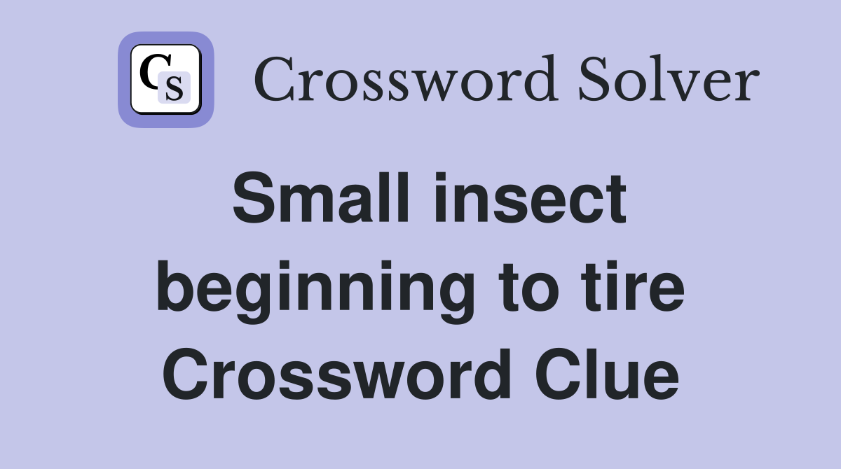 Small insect beginning to tire Crossword Clue