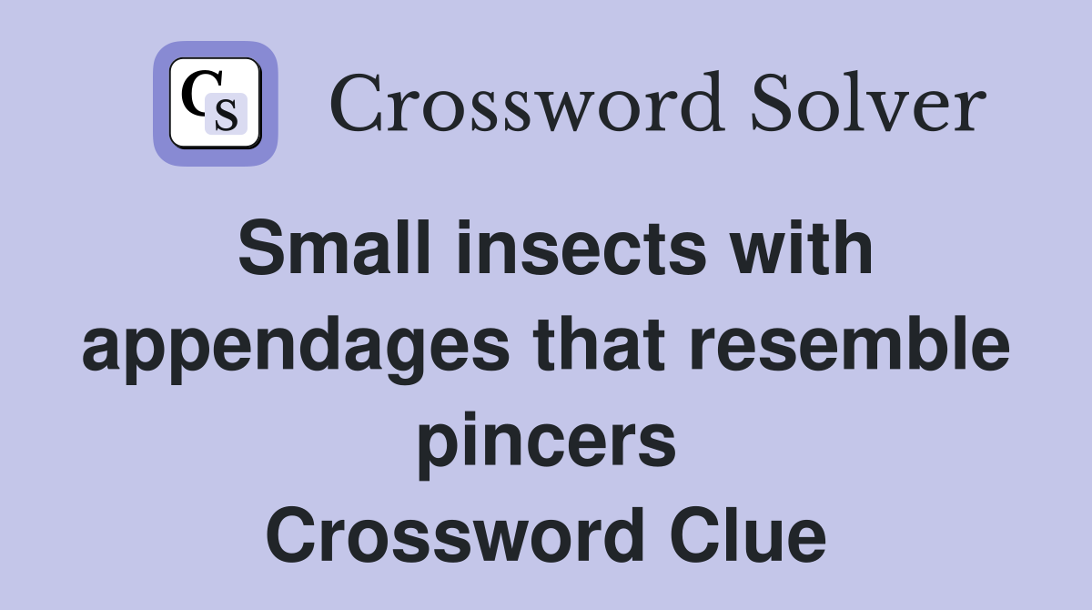 Small insects with appendages that resemble pincers Crossword Clue