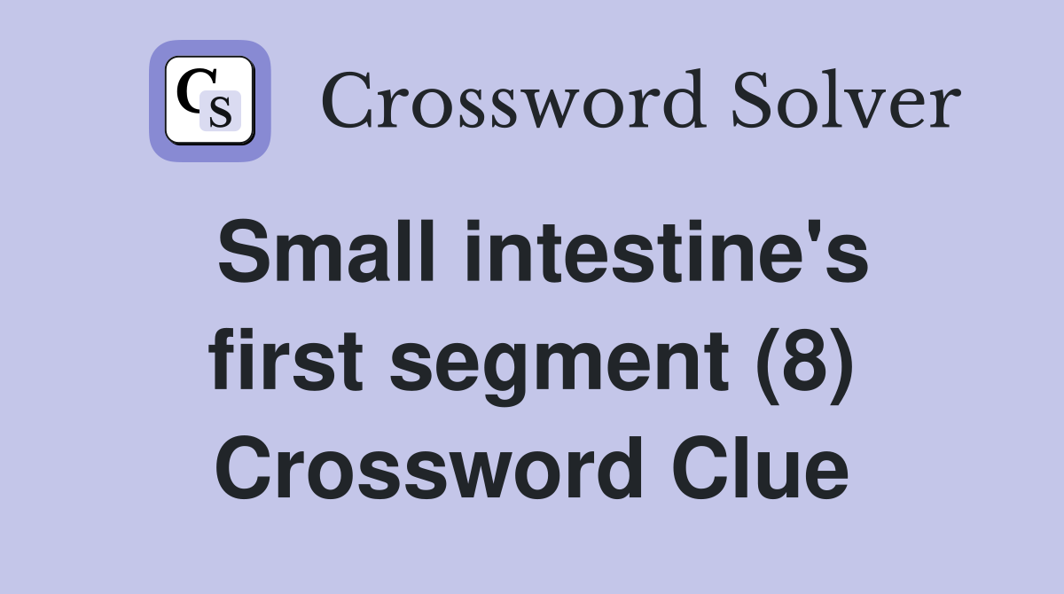 Small intestine's first segment (8) Crossword Clue