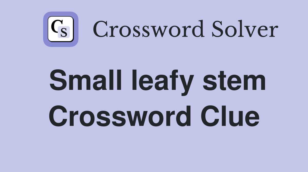 Small leafy stem Crossword Clue
