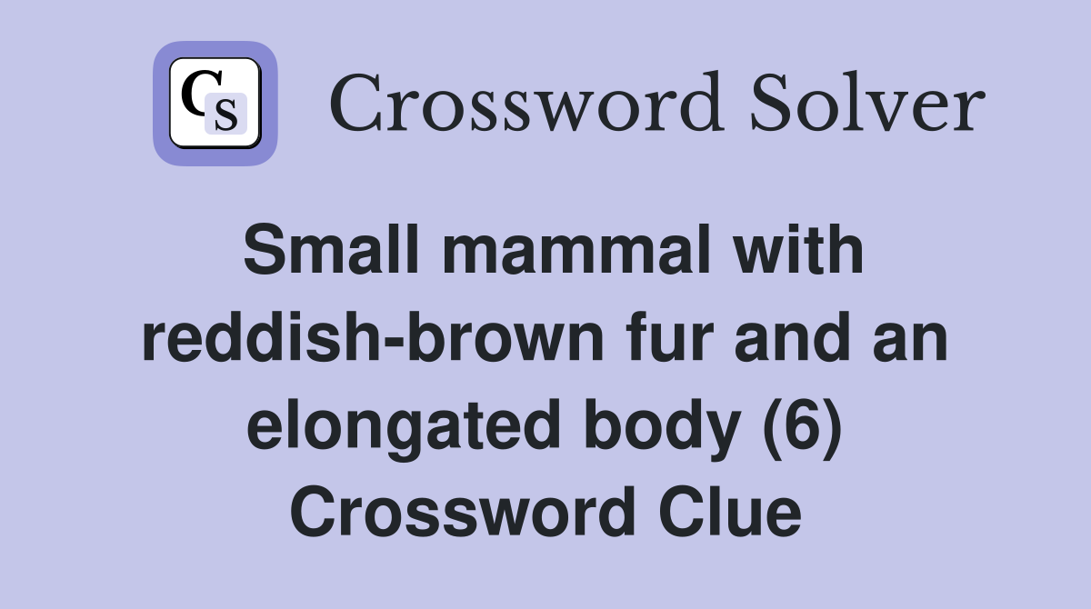 Small mammal with reddish-brown fur and an elongated body (6) Crossword Clue