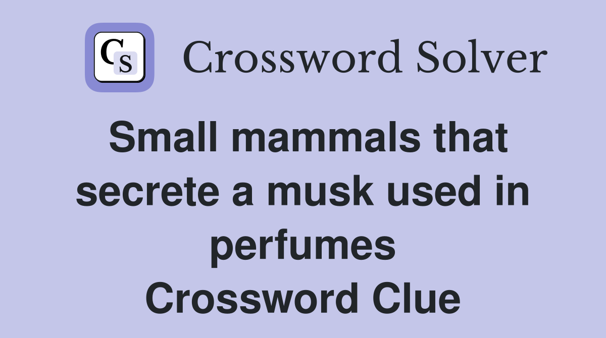 Small mammals that secrete a musk used in perfumes Crossword Clue