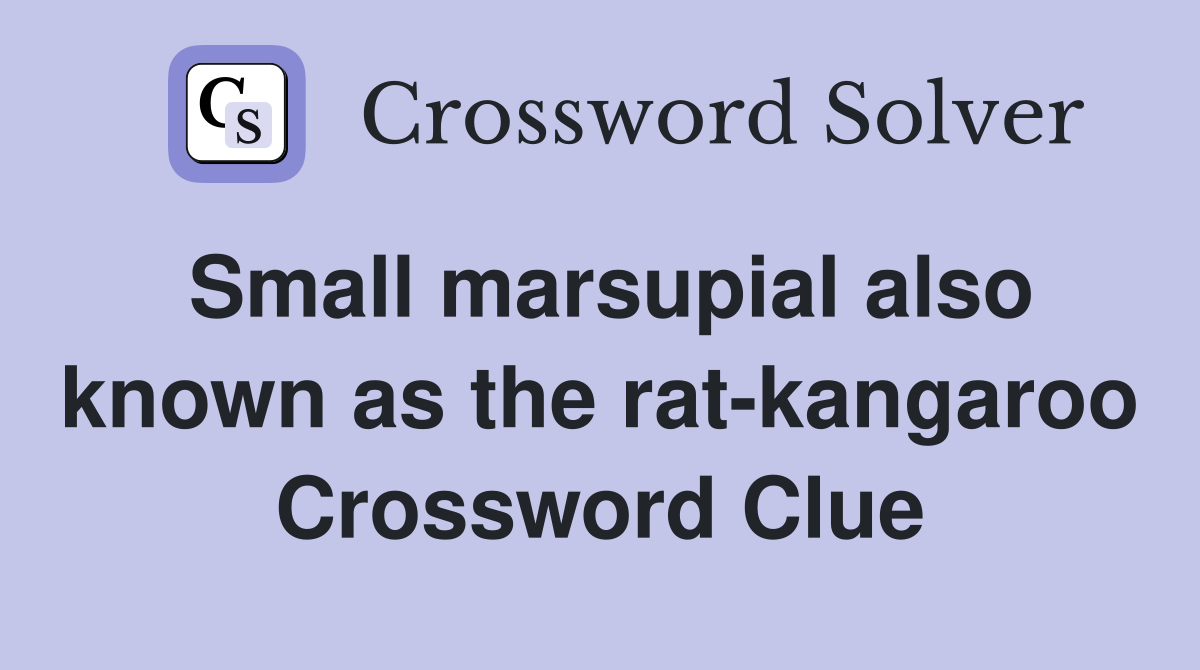 Small marsupial also known as the rat-kangaroo Crossword Clue