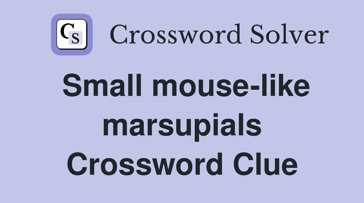 Small mouse-like marsupials Crossword Clue
