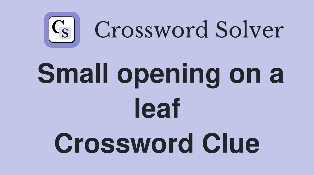 Small opening on a leaf Crossword Clue