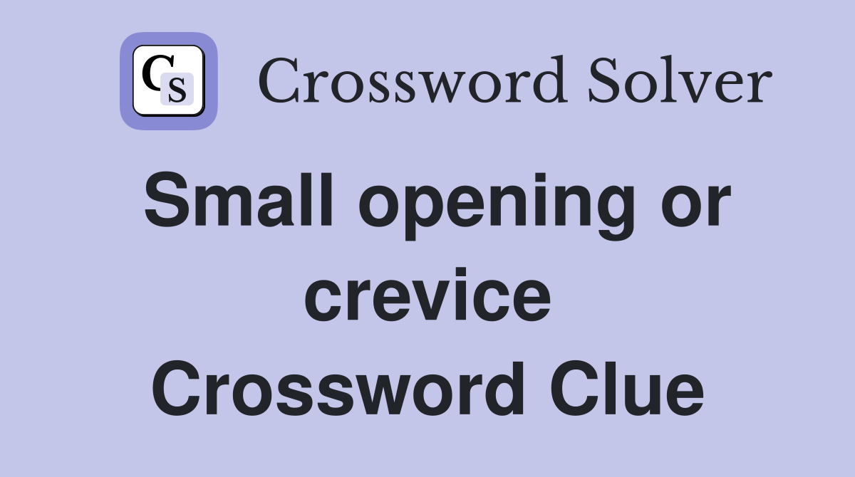 Small opening or crevice Crossword Clue