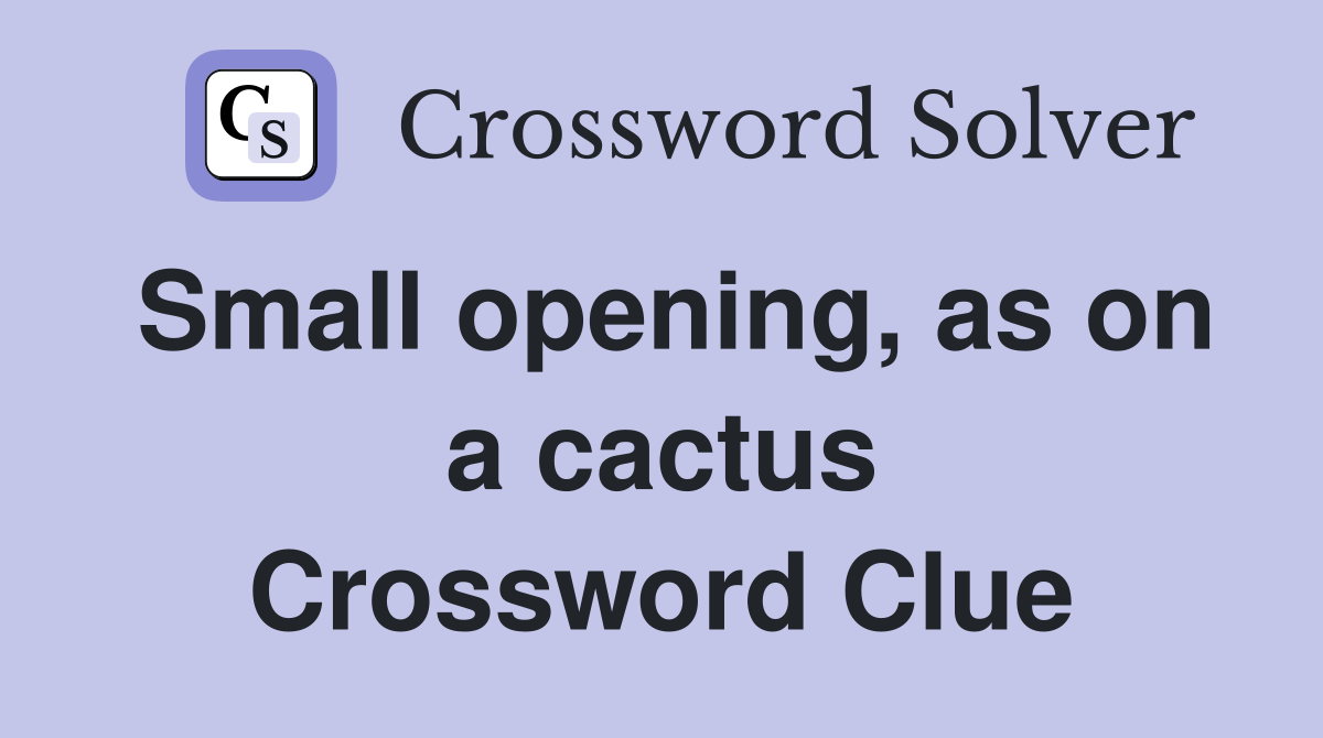 Small opening, as on a cactus Crossword Clue