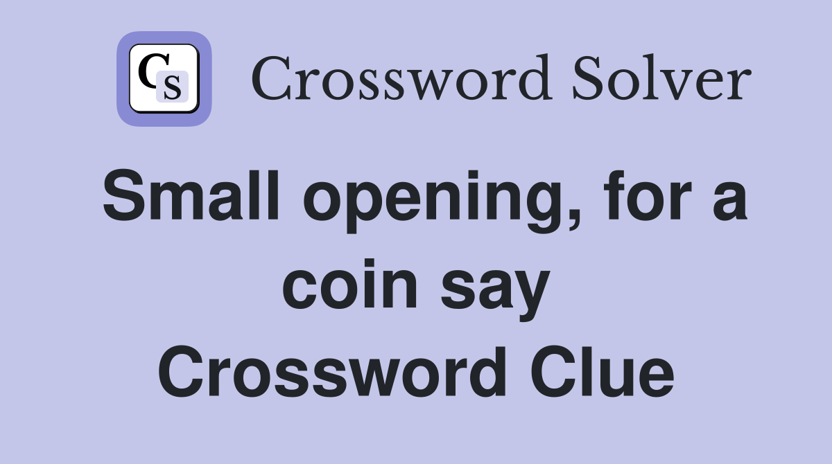 Small opening, for a coin say Crossword Clue