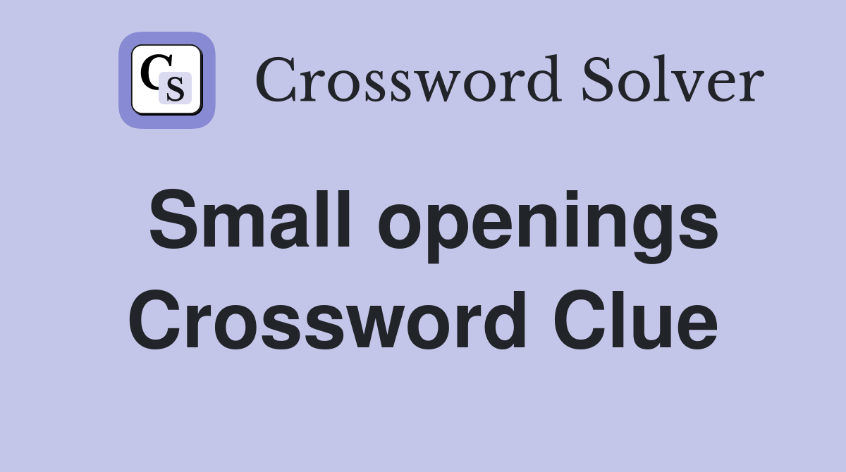 Small openings Crossword Clue