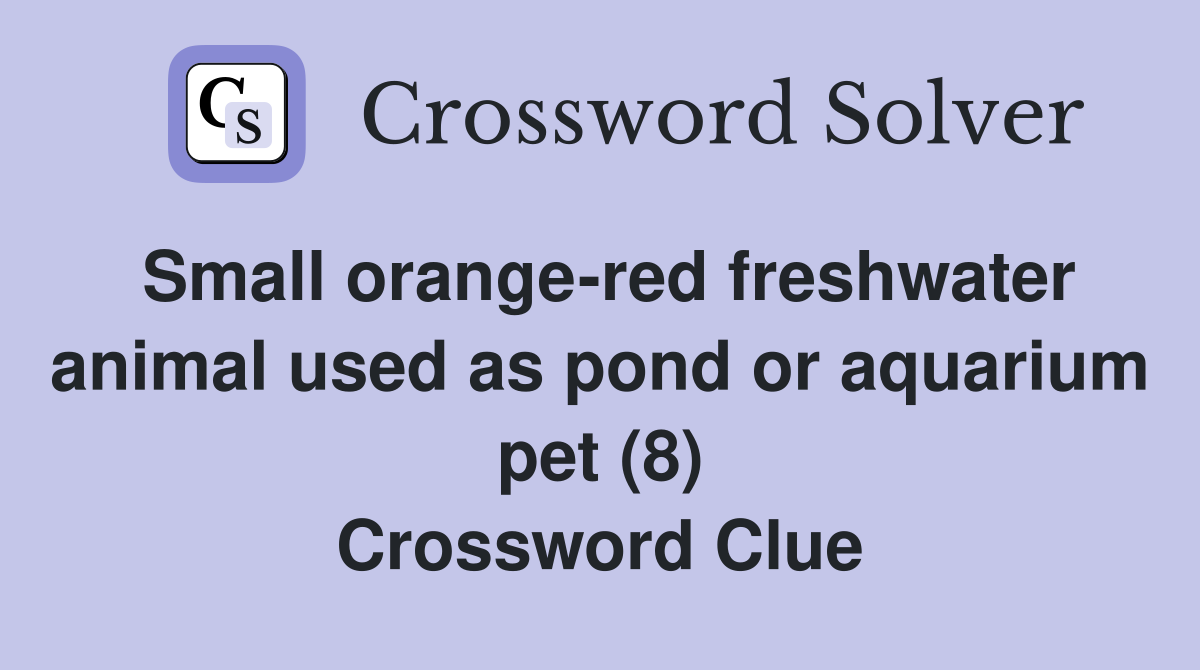 Small orange-red freshwater animal used as pond or aquarium pet (8) Crossword Clue