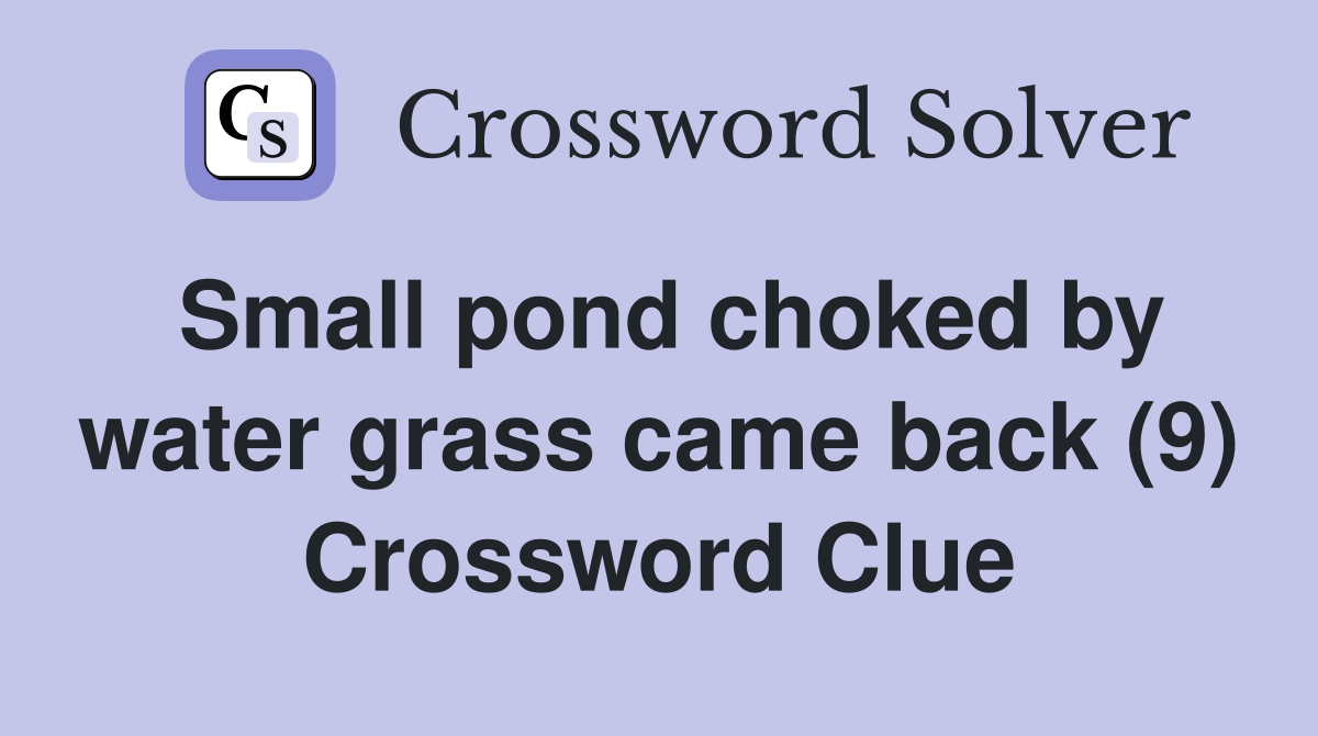 Small pond choked by water grass came back (9) Crossword Clue