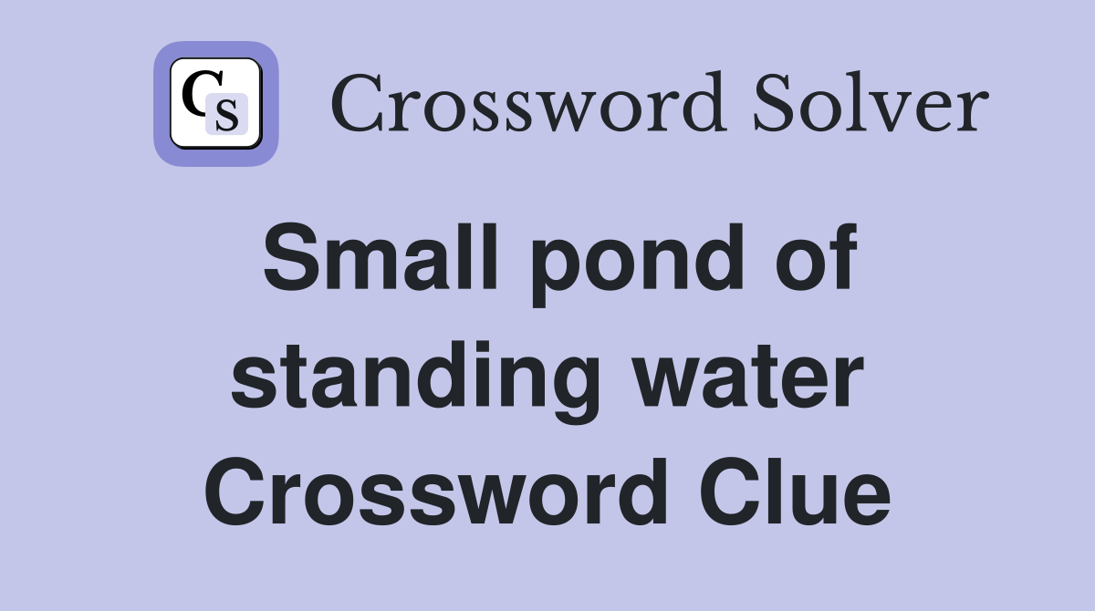 Small pond of standing water Crossword Clue