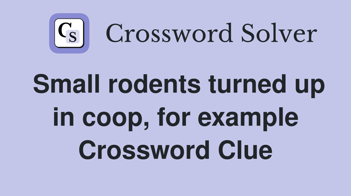 Small rodents turned up in coop, for example Crossword Clue