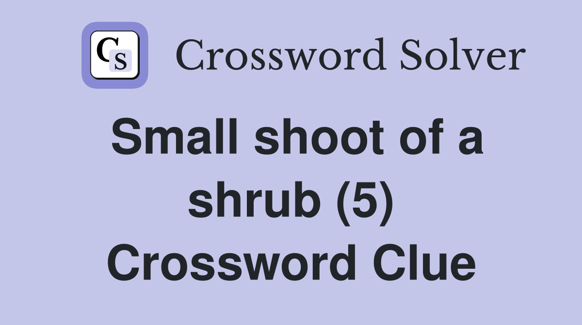 Small shoot of a shrub (5) Crossword Clue