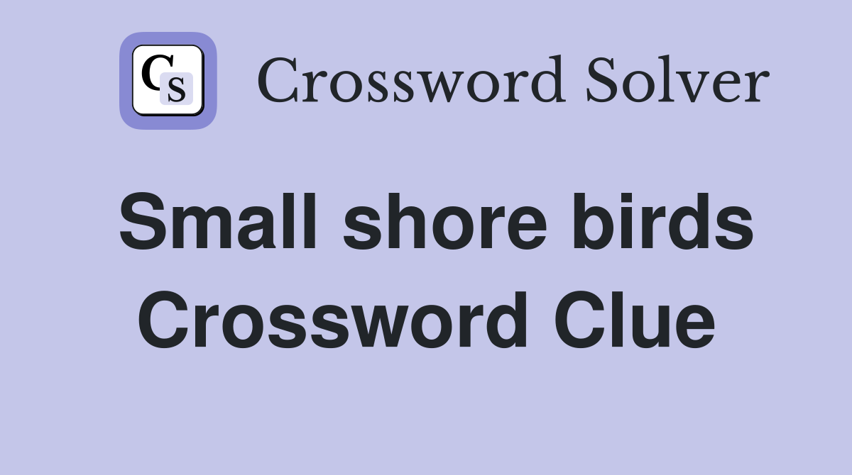 Small shore birds Crossword Clue