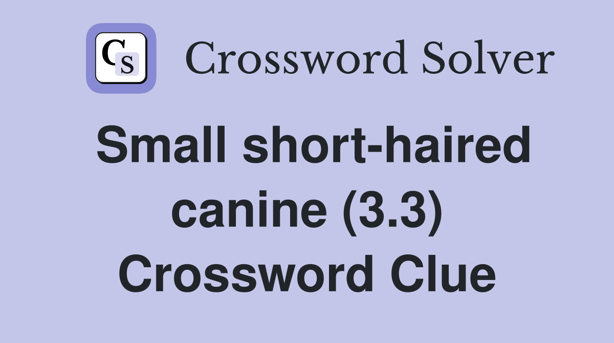 Small short-haired canine (3.3) Crossword Clue