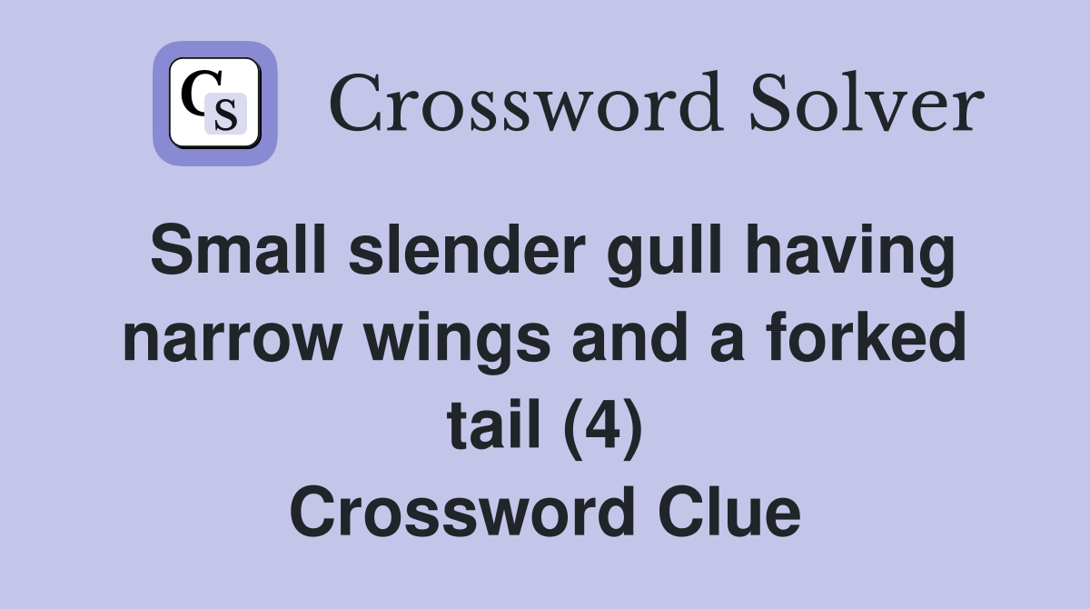 Small slender gull having narrow wings and a forked tail (4) Crossword Clue