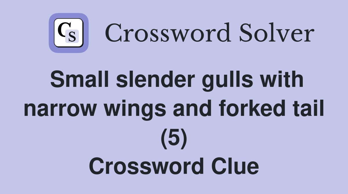 Small slender gulls with narrow wings and forked tail (5) Crossword Clue