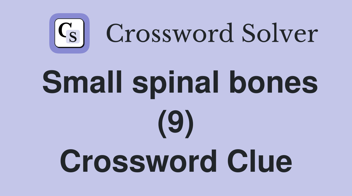 Small spinal bones (9) Crossword Clue