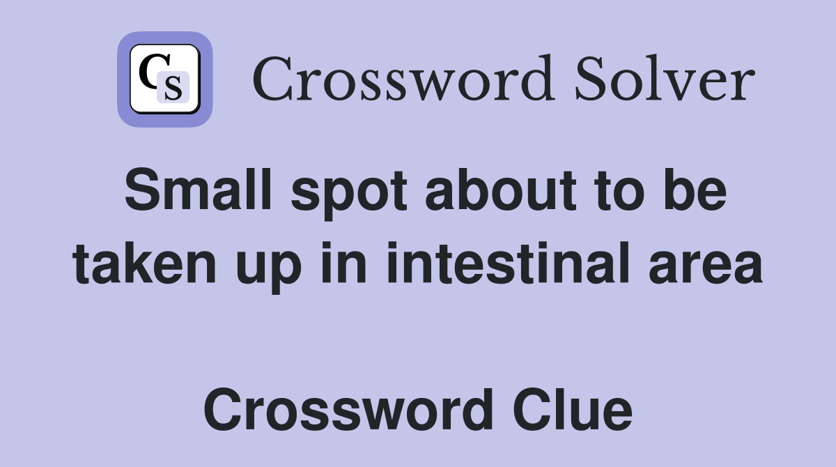 Small spot about to be taken up in intestinal area  Crossword Clue